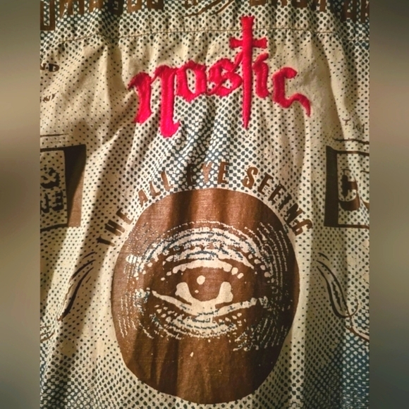 Nostic Embroidered Button Shirt 2XL Beige Red Vintage NWOT - Picture 5 of 8